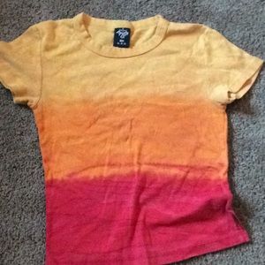 Cute tie die yellow orange and red t-shirt